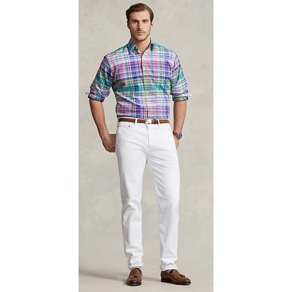 Polo Ralph Lauren Plaid Oxford Shirt Men 2XB Multicolor Button Up preppy coastal